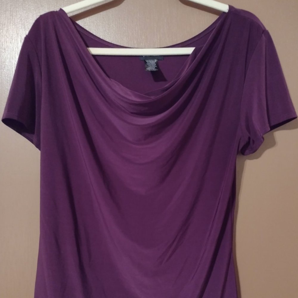 Star Vixen Women's Cowl Neck Short-Sleeve Top